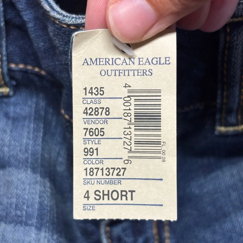 NWT American Eagle Artist Flare Jeans Womens 4 Short Blue Denim Low Rise Stretch - Picture 3 of 8